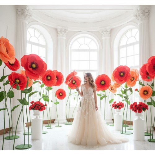 Аренда ростовых цветов из бумаги "Маки"